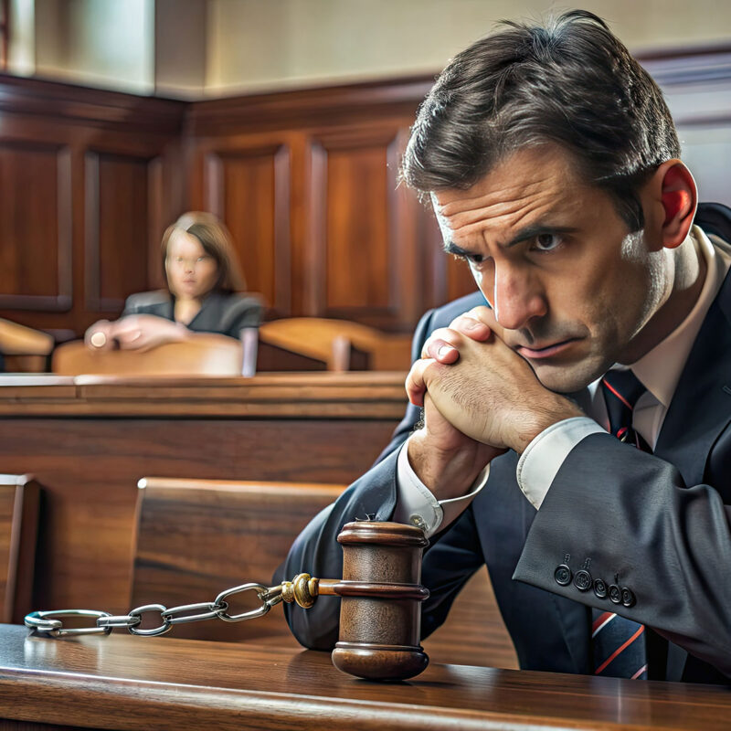 man sitting in courtroom waiting on expungement decision