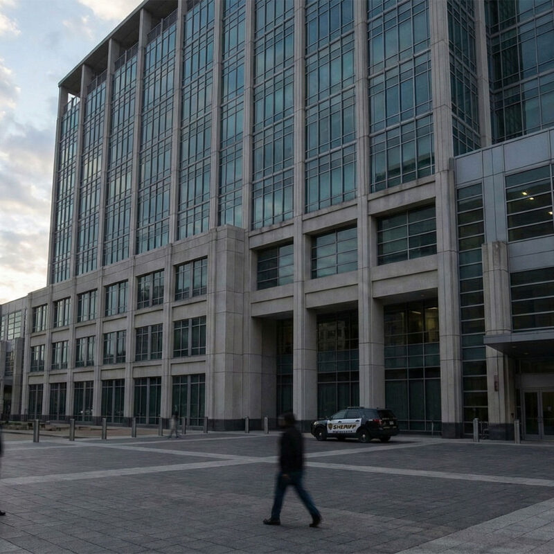 AI generated image of Houston courthouse